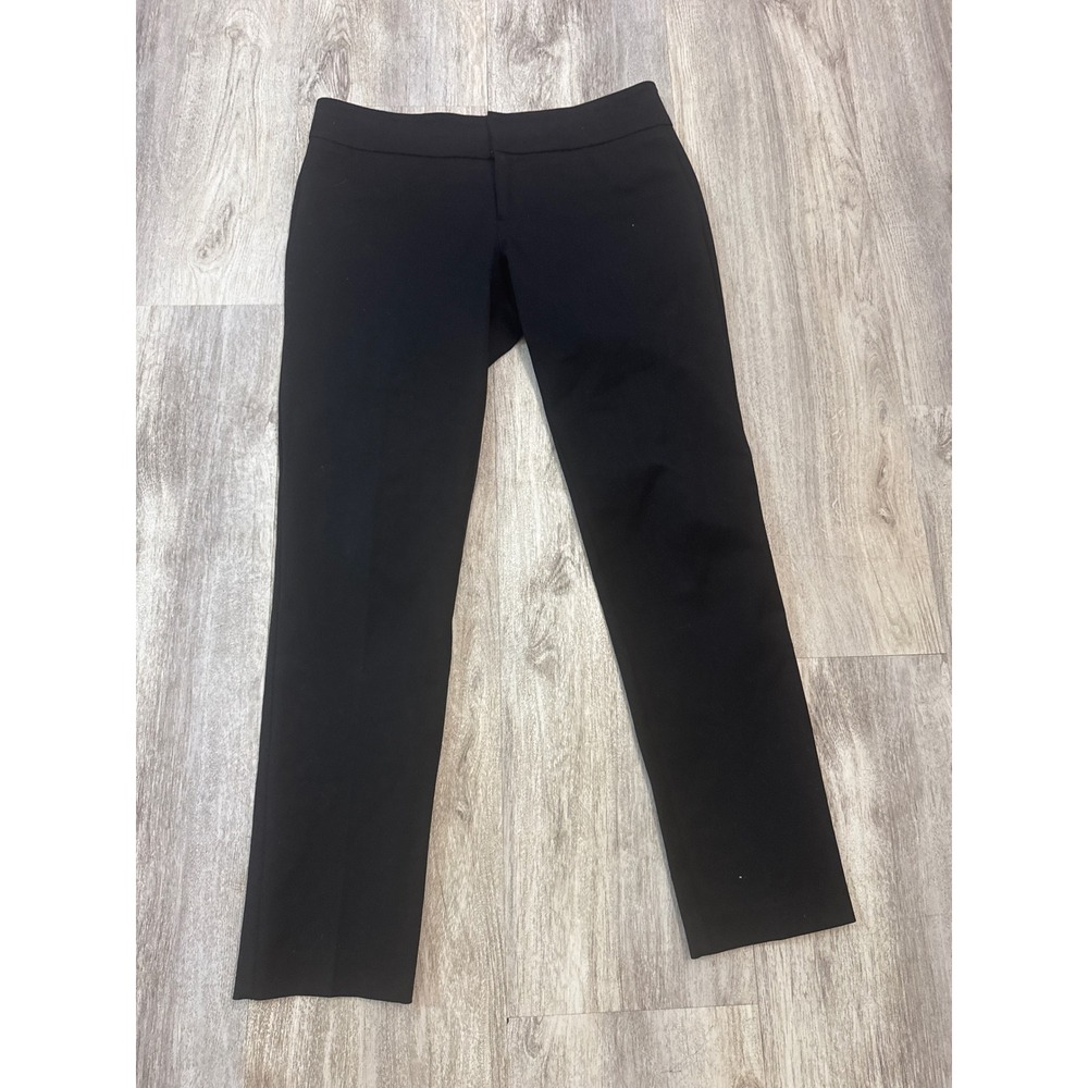 Ecru Womens Black Stretch Cotton Blend Dress Pants Trousers Size 4 Mid Rise